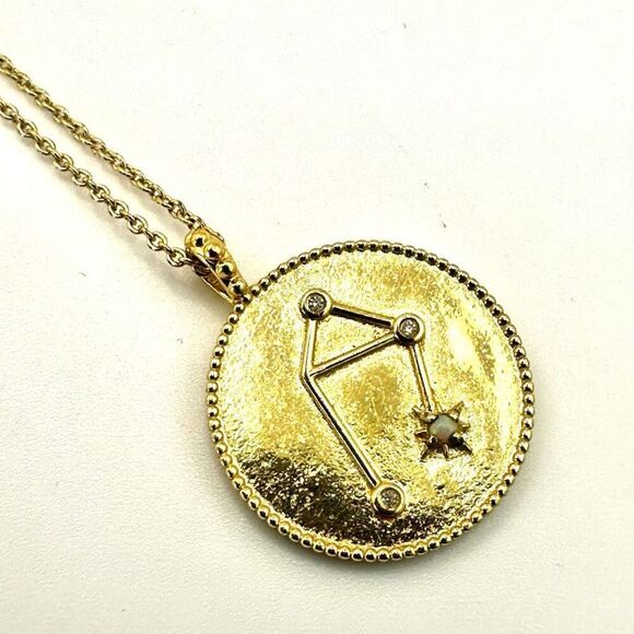 Gorjana 18k gold plated libra opalite coin necklace - Picture 3 of 11